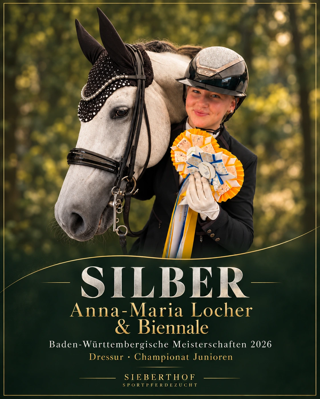 Anna-Maria Locher and Biennale · Silver in the junior dressage championship · Baden-Württemberg Championships 2026